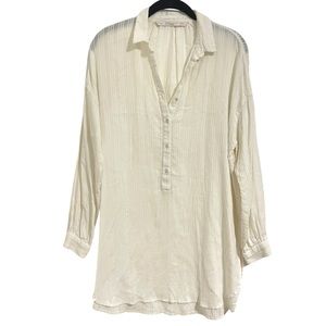 Zara Stripe Cotton Tunic Shirt Size S